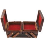Craftland wooden Jewellery Box (Brass n Carving) for Women/girls Flip Flap Handmade Gift, 8 Inches …