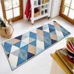 Ishro home 3D Printed Bedside Runner Nylon Carpet Anti-Skid for Home/Kitchen/Kitchen/Living Area/Office Entrance. (Crystals, 22 X 55)