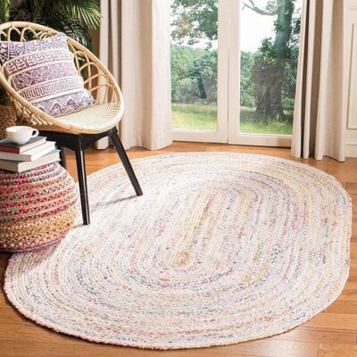 K.G.N. Handmade Oval Shape Natural Fibers Braided Reversible/Carpet Rug for Bedroom Living Room Dining Room and Home Decor (Variant-5, 2x3 feet)