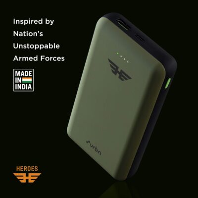 URBN Lithium_Polymer 20000 mAh 22.5W Super Fast Charging Ultra Compact Power Bank with Quick Charge & Power Delivery, Type C Input/Output, Made in India, Type C Cable Included (Camo)