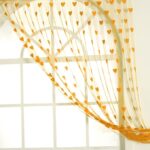Handloom Wala 2 Piece Beautiful Heart String Sheer Curtain - 7 feet, Orange