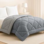 BSB HOME Luxury Reversible Comforter Double Size | Dual Color Soft Quilt for AC Room | Winter & Summer | Rainy Season Plush Microfiber | Solid Color Comforter – 90x100 Inches, Light Grey