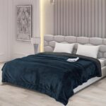 Homestan Fleece Sherpa Blanket for Winter Single Bed 400GSM, Soft Quilt Blanket for Comfort & Warmth (60X90 Inches, Navy)