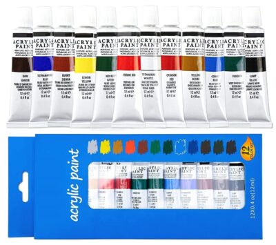 Wynhard Acrylic Paint Set – 12 Colours (12ml Tubes) | Vibrant, Durable & Non-Toxic