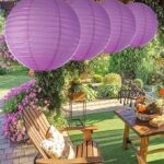 The Decor Chinese Japanese Paper Lanterns 12pcs Assorted Sizes Decorative Hanging Round Paper Lantern for Party Events Wedding Classroom Birthday Baby Shower Home Decorations. (Purple)
