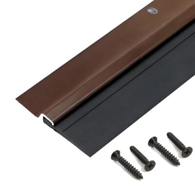 YGM Acoustic Foams Door Draft Stopper (36" / 93cm, Brown) – Under Door Seal with Black Rubber & 4 Screws