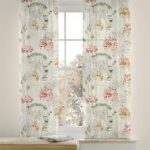 Haus & kinder Linen Sheer Polyester Window Door Curtain Set of 2 for Bedroom Livingroom | Curtains 5 feet | Floral Window Curtains | Transparent Curtains | Eyelet Rings | Country Journal | 4ft X 5ft