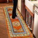 Kuber Industries Bed Side Rectangular Runner/Mattress Soft Velvet Material & Traditional Print Size 190 x 64 CM (Light Brown)