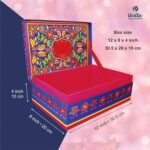 Gift Box | 12 (L) X 8 (B) x 4 (H) Inch | Colourful Indian Ethnic Festive Designer box for Diwali, Weddings, Christmas, Corporate Gifts, Gift Hampers