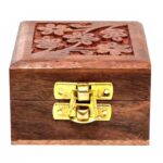MPIRE Handicraft Wooden Mini Storage Box Small Size Organizer For Ear Rings, Rings and Nose Pins Storage Box Brown Gift Box (Brown)