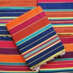 Striped Carpet (Multicolor, Cotton, 89 X 55 Inches), Large Rectangle