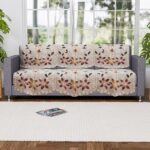 Kuber Industries (Set of 6) Stylish & Durable Cotton Sofa Covers 3 Seater | Washable Sofa Protector/Mat | Suitable Slipcover for Living Room & Office | Brown Printed Lining