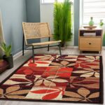 Status Contract Rugs for Living Room|3D Printed Carpet for Living Room Decor|Anti Skid Backing Home Essentials|Aesthetic Vintage Decor Carpet for Bedroom | Beige/Maroon/Orange/Black | 3X5 (Fit)