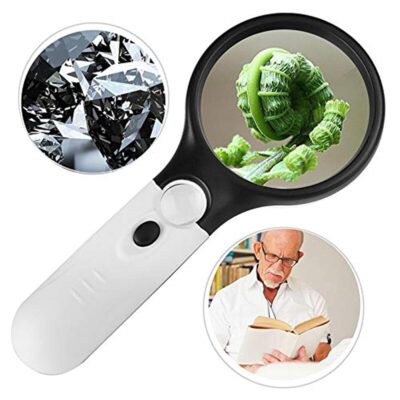 3X & 45X Handheld Magnifying Glass with 3 LED Lights