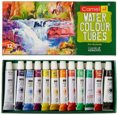 Camlin Student Water Colour Tubes – 12 Shades | Bright & Easy-to-Use