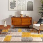 FRESH FROM LOOM Royal Heritage Edition Large 36x60 Inch Carpets For Home | Premium Shaggy Fur Rug Runner | Anti-Skid Bedroom Carpet |Premium Carpets For Living Area (3x5 Feet), Bricks Yellow Grey