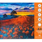 MENORAH Paper Sketch Book A4 Watercolor Drawing Books 140 Gsm,100 Pages/50 Sheets-Metal Wire-O Bound Sketchbooks For Artists -(21.0 X 29.7 Cm)- Poppy Field Design