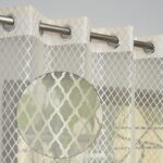 Sheer Polyester Net Transparent Eyelet Curtains Set of 2 (Beige, 9 Feet)