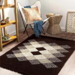 BSB HOME Designer Superfine Chenille Carpet | 500 GSM Velvet Carpet/Area Rug/Durries with Fine Gold Yarn for Living Room, Bedroom, Runner| 122 x 183 cm or 4x6 ft, Brown