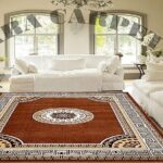 ZARA CARPETS; 'can change the floor Modern Washable Rectangular Carpets For Living Room And Carpets For Hall 120 Knotts Per Sq Inch(0.5" Height 5X7 Feet -150X200Cm)-Plain Gold