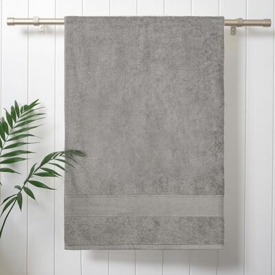 Trident 100% Cotton Towels for Bath | Towels for Bath Large Size | Trident Bath Towel - Soft & Absorbent | 450 GSM | 1 Piece Bath Towel for Men/Women | Urban Comfort | 70 CMS x 140 CMS - Charcoal