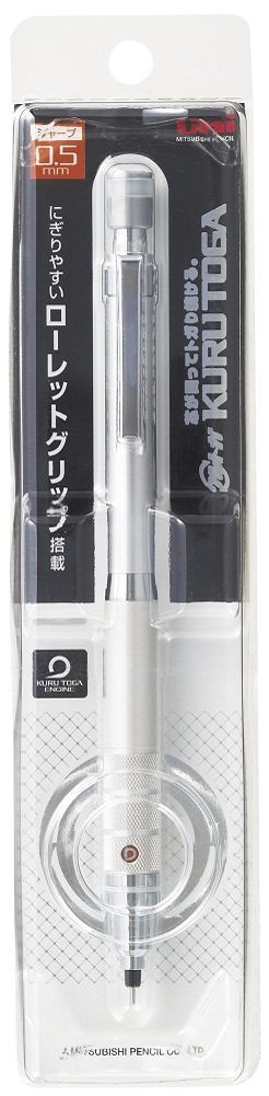 uni-ball Kuru Toga M5-1017 0.5mm Mechanical Pencil | Silver Body, Pack of 1