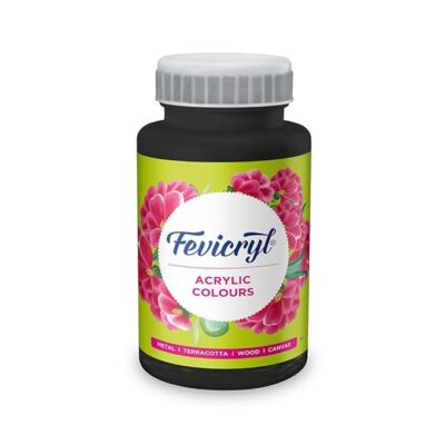 Fevicryl Acrylic Color Black 500ml | Art & Craft, DIY, Rich Pigment, Non-Cracking Paint for Canvas, Wood, Leather, Earthenware, Metal | Ideal for school projects, Hobbyists, Artists