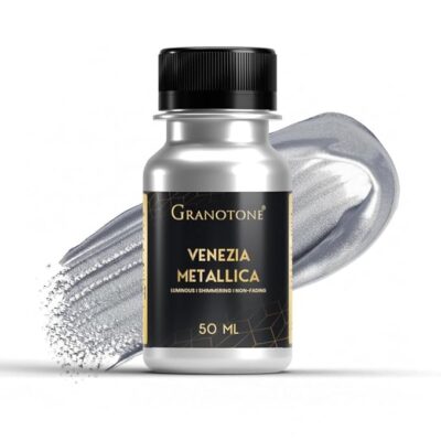 GRANOTONE Acrylic Venezia Metallic Color Non-Fading & Shimmering Metallic Acrylic Paint with Rich Pigments Non-Toxic Ideal for Kids Artist & Beginners Silver 50ml