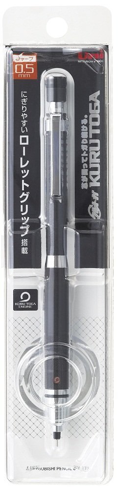 uni-ball Kuru Toga M5-1017 0.5 mm Mechanical Pencil, Gunmetal Body, Pack of 1