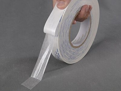 D-fix Double Side Tissue Tape - 50 Meters in Length - 24mm / 1" Width - 1 Roll Per Pack - Easy Tear for Double Sided Adhesive Use, Best for Arts, Crafts, Photography, Scrapbooking, White