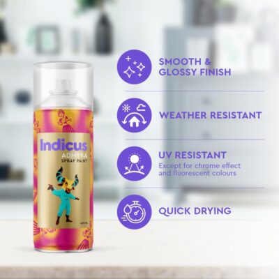 INDICUS Admyra Spray Paint | Glossy & Smooth Finish | Quick-dry | Ideal for Canvas, Paper, Metal, Wood & Walls | 400mL (Light Blue)
