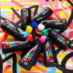 uni-ball Posca MOPR PCM-22 Multicolor Surface 3 mm-19 mm Round Tip Paint Markers, Black Ink, Pack of 1