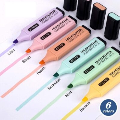 Merayo Highlighter Pen Pastel Highlighter Set Cute Highlighters Pens For Study Highlighter Stationary Items For Girls,Multi-coloured