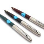Hero Pen Original Fountain Pen for Men Smooth Iridium Tip Nib Refillable Ink Pen Gold Arrow Pattern Model 329 Silver Trim Cap Black Green Maroon - Pack of 3