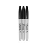 SHARPIE Permanent Markers, Fine Point, Black, 3 Count