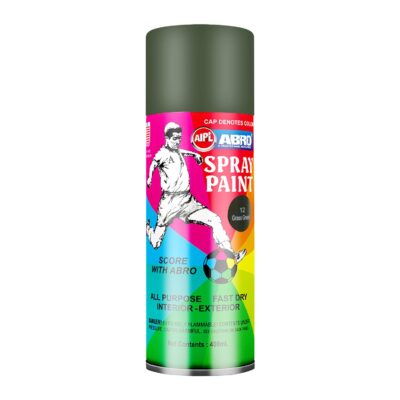 ABRO SP-12 Multipurpose Colour Spray Paint Can (400ml, Grass Green) DIY Quick Drying for Metal, Wood, Walls, Automotive Cars and Bikes