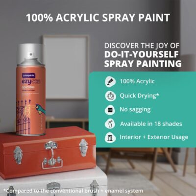 Asian Paints ezyCR8 Apcolite DIY Spray Paint – Mission Brown, 400ml, 100% Acrylic | Multi-Surface Use: Metal, Wood & Walls