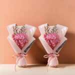 Nostrae by Ekhasa Dried Flower Bouquets for Gift | Bouquet Flowers for Birthday | Artificial Flowers Bunch | Dry Flower Bouquet with Wrap for Decor | Preserved Flowers for Wedding Gifting (Set Of 2)