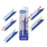 Doms Groove Retractable Eraser | Groove for Better Grip with Excellent Erasing Performance | Free 2 Refill Eraser with This Pack | Pack of 10 Erasers