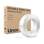 Unox Double Sided Tape Heavy Duty 3Meter - Multipurpose Removable Traceless Arts and Craft Tape for Walls, Washable Reusable Strong Sticky Strips Grip Tape- Heavy Duty