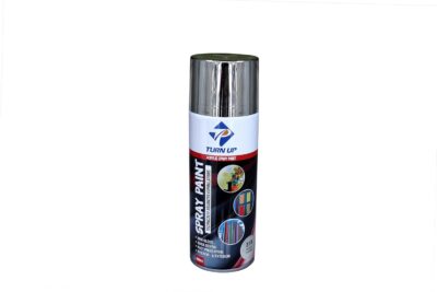 TURNUP Spray Paint – Multipurpose Spray for Metal, Wood, Plastic & More – Smooth, Quick-Dry Finish – Indoor & Outdoor Use - Bright Chrome Colour