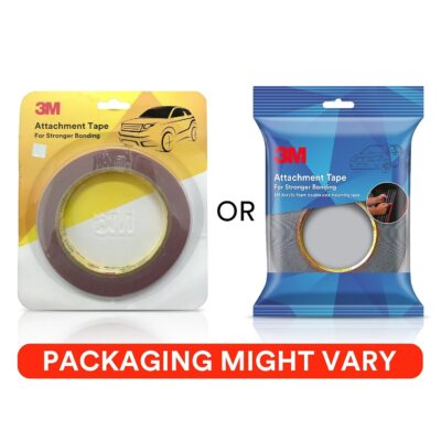 3M Attachment Tape for Stronger Bonding, Interior & Exterior Use in Automotive Areas with Double Side Acrylic Foam Tape, Superior Adhesive (12mmX4m, Grey, Pack of 1)