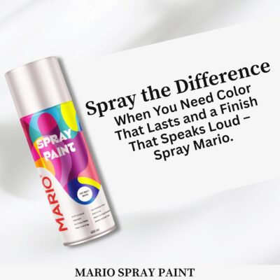 Mario Spray Paint – 1007 Matt White (400ml) | Quick-Drying Multipurpose Paint for Cars, Bikes, Metal, Wood, Walls, Plastic | Durable Finish for DIY Use