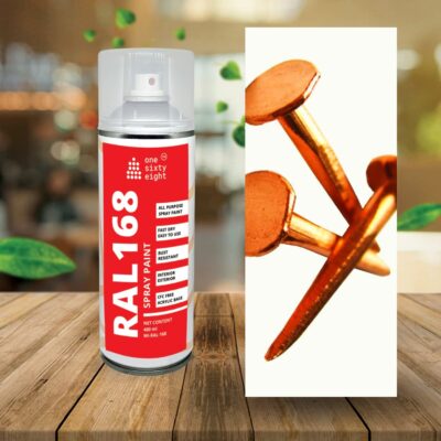 one sixty eight RAL 168 Multipurpose Color Paint Spray, RAL shade Spray Paint 400 ml (Copper)