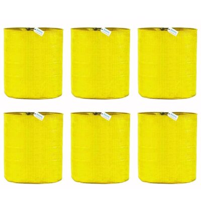 HDPE UV Protected Round Plants Grow Bags 15x12 Inches, Yellow Colour Ideal for Terrace and Vegetable Gardening Pack of 6