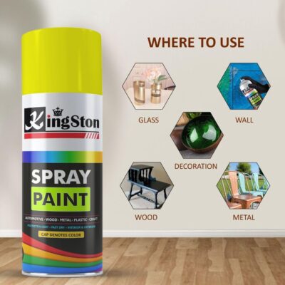 Kingston Acrylic Paint Spray Multi-Surface DIY Paint for Metal, Wood, Wall – 400ml Can - 1Pc (Bright Chrome)
