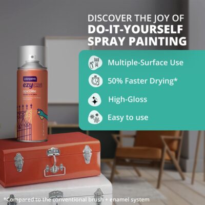 Asian Paints ezyCR8 Apcolite DIY Spray Paint – Smoke Grey - 400ml | 100% Acrylic | Multi-Surface Use: Metal, Wood & Walls