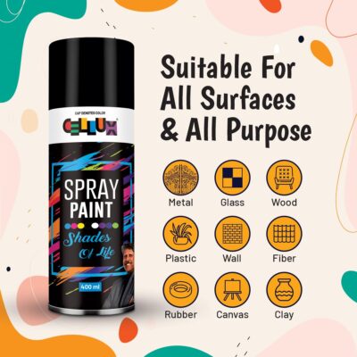 Cellux 2X Ultra Cover Ivory Spray Paint | DIY, Quick Drying with Premium Gloss Finish for Metal, Wood, Wall & Other Surfaces - 400 ML - Pack of 2 with 2 Masking Tape Rolls