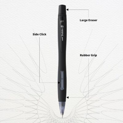 Uni-ball Shalaku 0.7mm Mechanical Pencil (M7-228) | Rubberized Body with Unique Side Click Mechanism | Body Color May Vary, Pack of 5