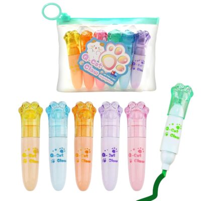 FunBlast Highlighter Pens - Cute Kawaii 6 Colors Highlighter Pen Set, Aesthetic Highlighters, Chisel Tip Book Marker, Pastel Colors Chisel Tip Marker Pens - Multicolor